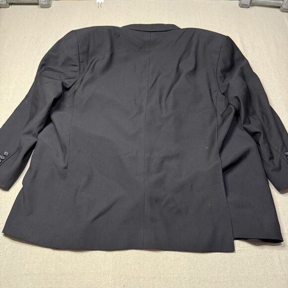 Bergamo Elegant Mens 54R Black 100% Wool Blazer Suit Jacket 2 Button Made Italy - Picture 2 of 6